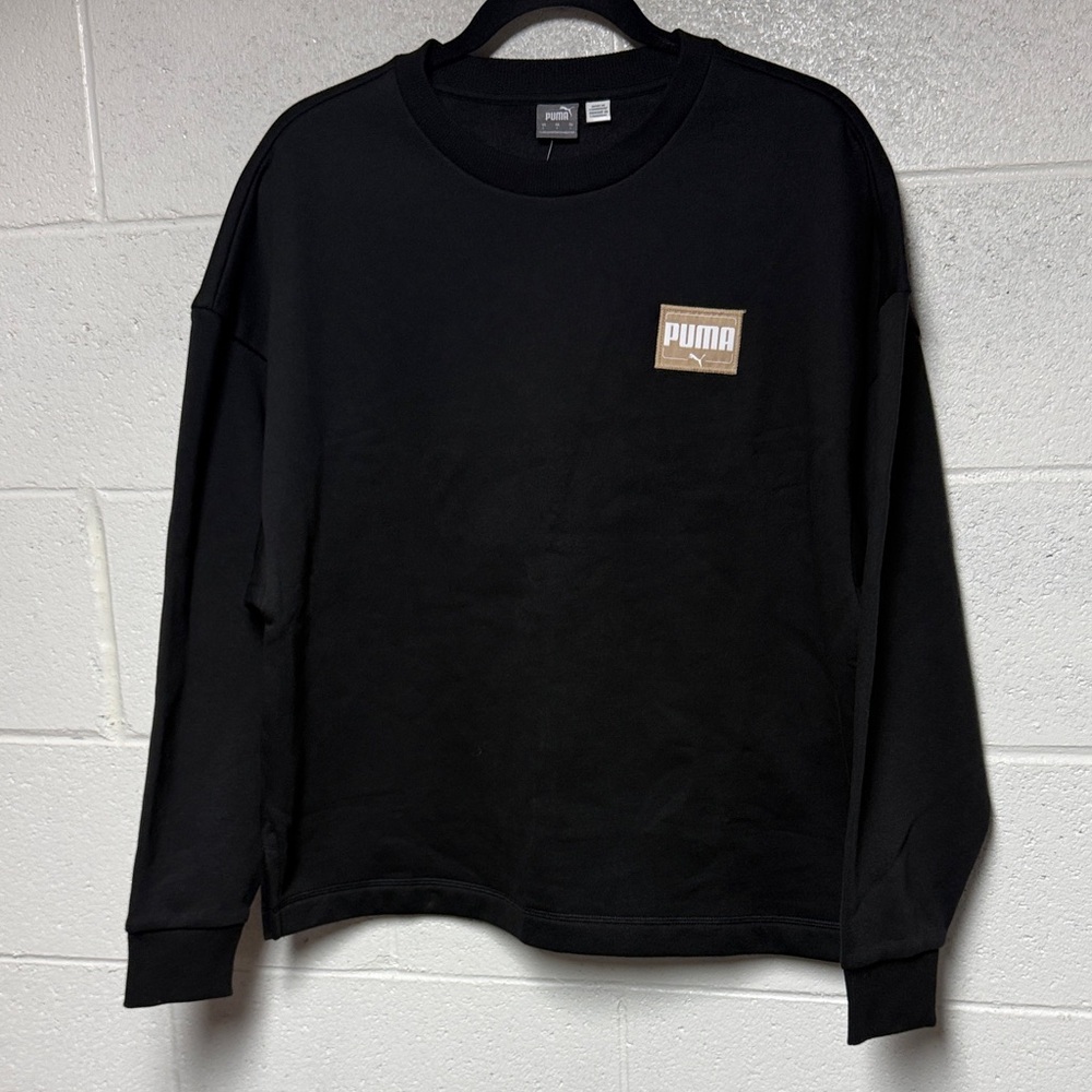 Puma Logo Women’s Crewneck Pullover‎ Fleece Sweatshirt Sz L - Picture 3 of 9
